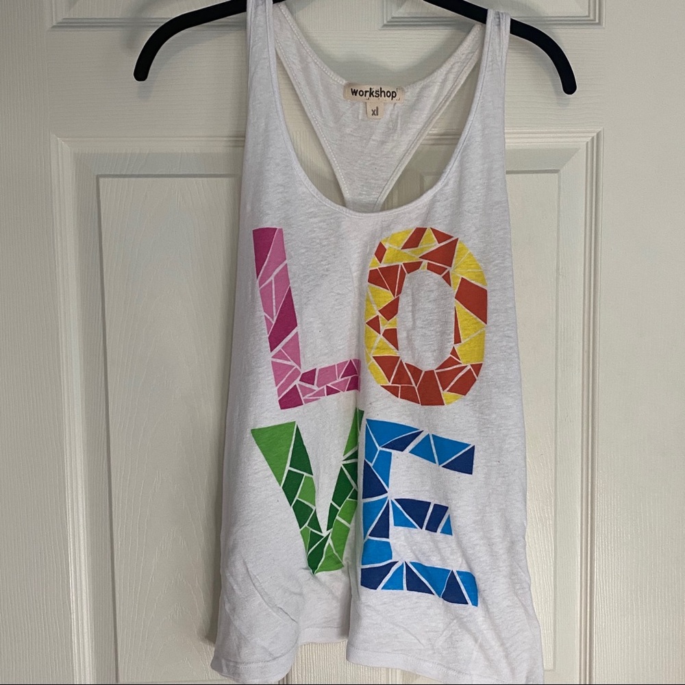 Razor Back Tank top with LOVE design